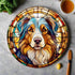 Australian Shepherd Circular Glass Suncatcher Worktop Saver